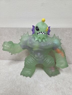 Glowing Green Monster Figure with Purple Accents - Kids Action Toy